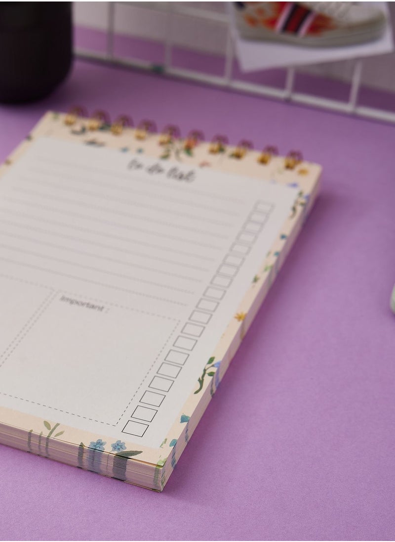 AURORA - A5 Floral To Do List - Image 1