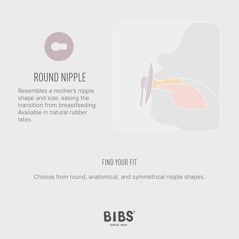 BIBS سكاتة بيبس كولور نايت جلو في الظلام 2-باك - مصاصة مطاطية طبيعية خالية من BPA، حجم 3 (18+ شهر)، توهج الفانيليا/توهج البلوط الداكن - Image 3