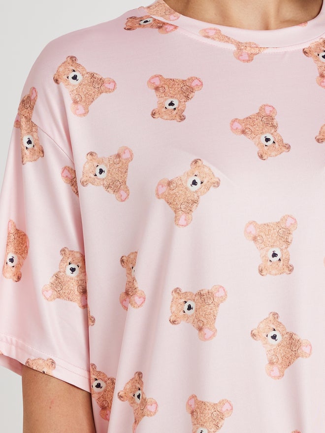 Take Two Take Two Graphic Printed Round Neck Nightdress  - Image 3