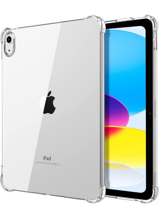Raxoom iPad 10th Generation Case Clear, iPad 10 Case 2022 (10.9 inch), Slim & Light Weight TPU Protective Clear iPad Case with Raised Edge and Transparent Back, Clear