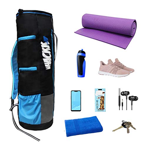 WHACKK Brute Unisex Yoga Aerobics Gym Mat Bags Air Ventilated Pocket for Shoes, Front & Top Open, Carry Way with 3-Way Options i.e. Backpack, Holdable or with a Loop (Blue Grey) - Image 4