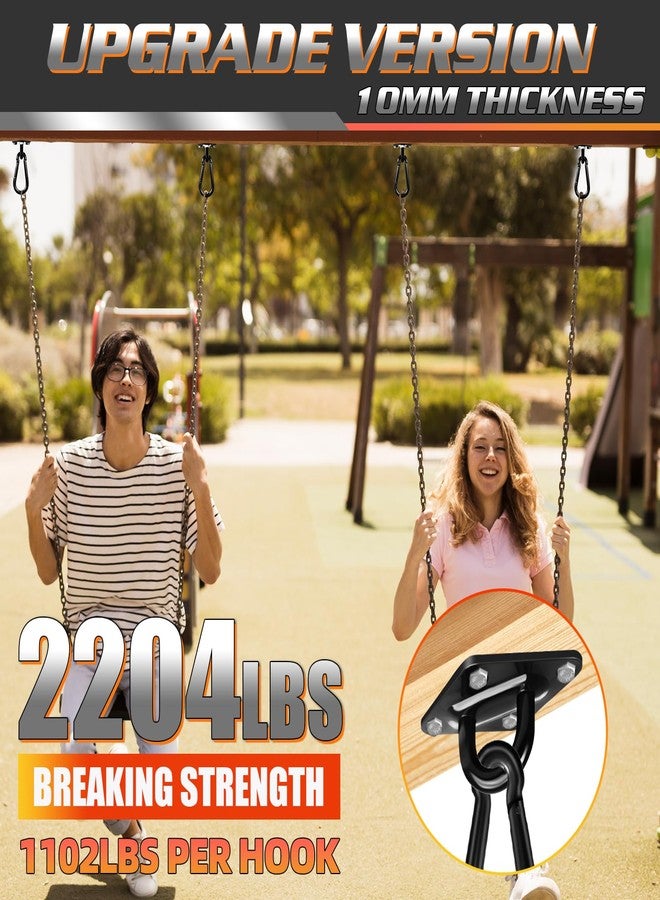 GAMKII 2 Packs M10 Stainless Steel Pad Eye Hooks, Swing Hanger 2204lbs Capacity with M10 Snap Hooks and Heavy-Duty Screws , for Porch Hammock Hanging Kit, Punching Bag, Yoga,Swing Hanging, Wall/Ceiling Mount - Image 2