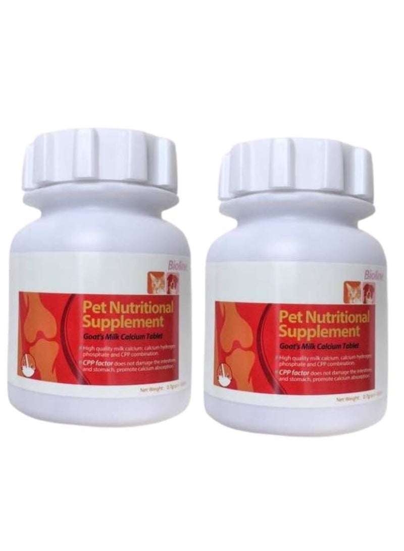 Bioline Goats Milk Calcium Tablet Suitable For Dogs And Cats Of All Ages 2X160 Count - Image 1