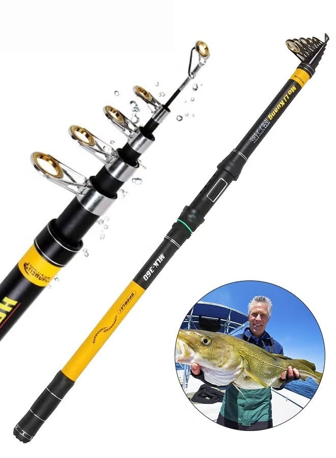 EETU Telescopic Fishing Rod,2.1m Folding Sea Rod,Ultralight Portable Throwing Rods,Long-Range Casting Rod,Fishing Pole For Inshore Saltwater Freshwater Bank Fishing,Fishing Gear For Fishermen Anglers - Image 1