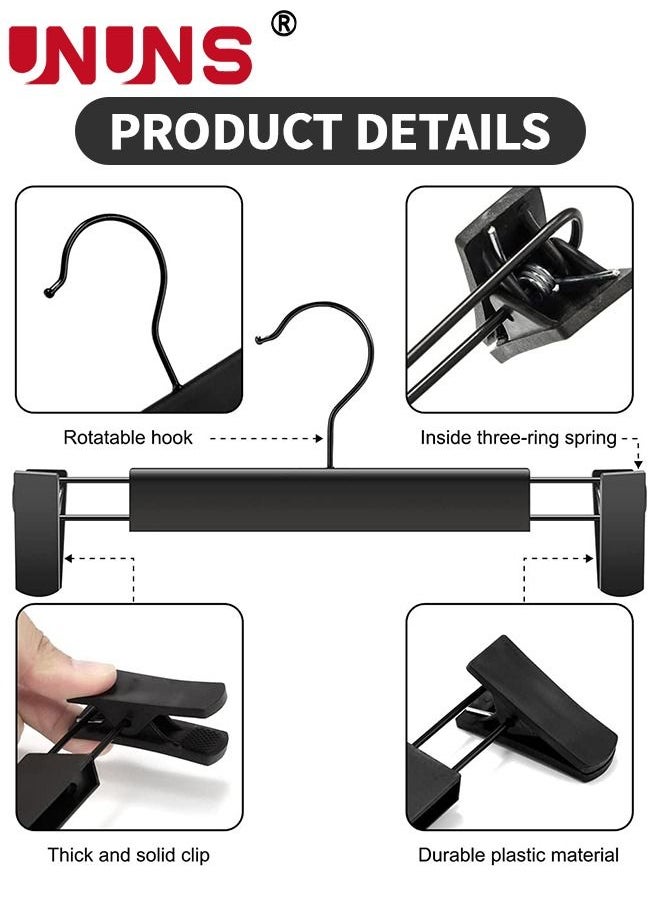UNUNS 20 Pack Pants Hangers Clothes Hangers with 360 ° Swivel Hooks, Adjustable Non-Slip Clips, Durable and Sturdy Plastic Hanger for Pants, Skirts, Clothes  - Image 3