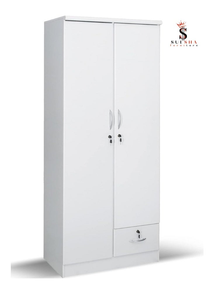 SULSHA - 2 Door Wooden Wardrobe Cabinet Cupboard Engineered Wood Perfect Modern Stylish Heavy Duty - Image 1
