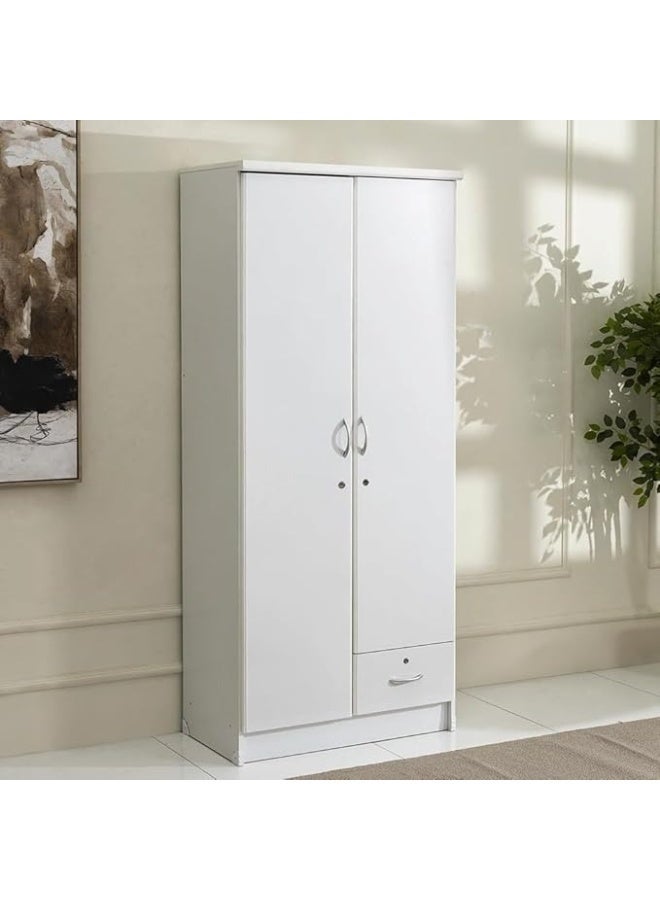 SULSHA 2 Door Wooden Wardrobe with Bottom Drawer – Free Professional Assembly Included - Image 1