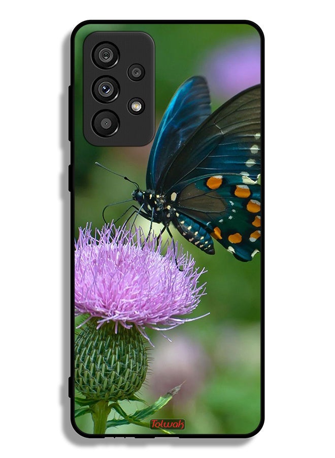 Tolwak Samsung Galaxy A73 5G Protective Case Cover Butterfly Sitting On Flower - Image 1