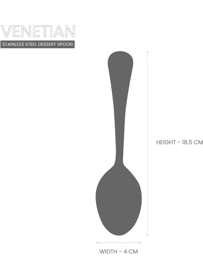 RAJ RAJ RK Stainless Steel Venetian Dessert Spoon Set 3-Pieces  - Image 4