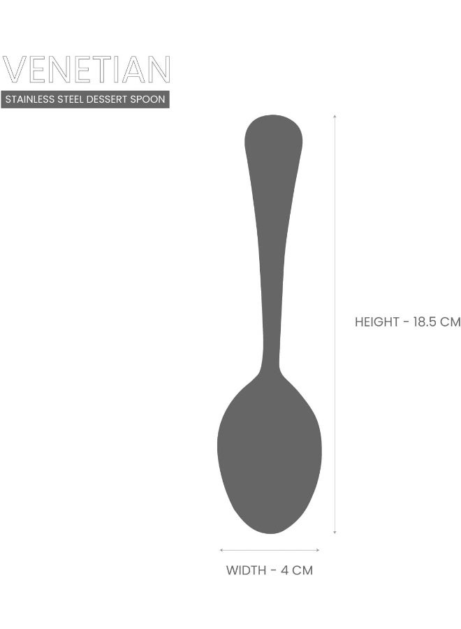 RAJ طقم ملاعق حلوى فينيسي من الفولاذ المقاوم للصدأ RAJ RK 3 قطع - Image 4