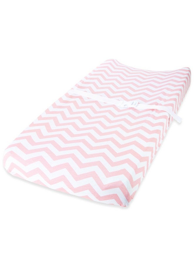 Cuddly Cubs Changing Pad Covers - 2 Pack - Snuggly Soft Plush Cotton Changing Table Covers for Girl - Fits Perfectly on Summer Infant and Other 16 x 32 Baby Changing Table Pads - Pink - Image 1