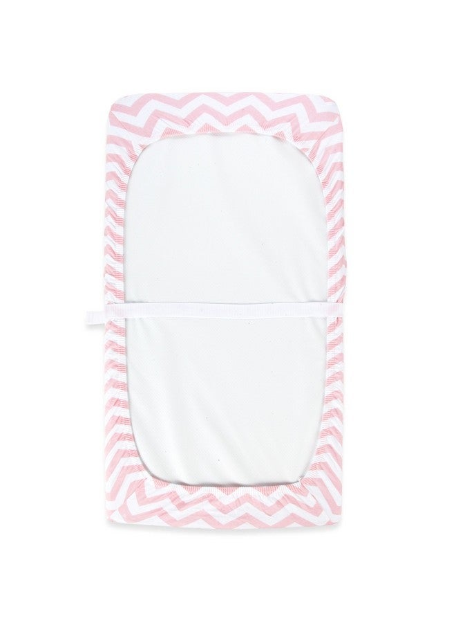 Cuddly Cubs Changing Pad Covers - 2 Pack - Snuggly Soft Plush Cotton Changing Table Covers for Girl - Fits Perfectly on Summer Infant and Other 16 x 32 Baby Changing Table Pads - Pink - Image 3