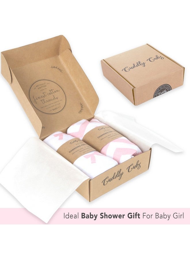 Cuddly Cubs Changing Pad Covers - 2 Pack - Snuggly Soft Plush Cotton Changing Table Covers for Girl - Fits Perfectly on Summer Infant and Other 16 x 32 Baby Changing Table Pads - Pink - Image 4