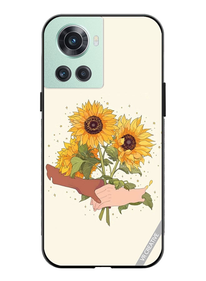 VR CREATIVE Protective Case Cover For OnePlus Ace Sunflower With Hands Design Multicolour - Image 1