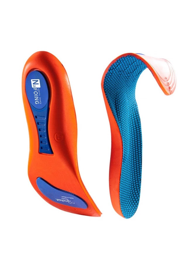 Iqgd Men's Sports Insoles Soft Cushion Shock Absorption Arch Support For Military Training Long Standing 6622 Blue Size 35-36 Pair