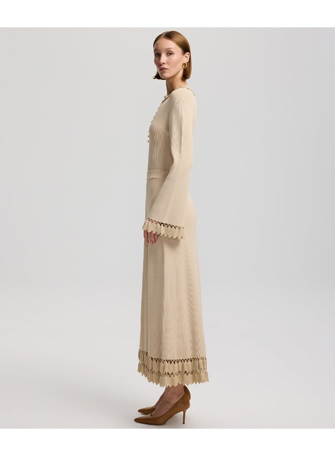 Ipekyol Flared Fit Contrast Hem Knit Skirt - Image 5