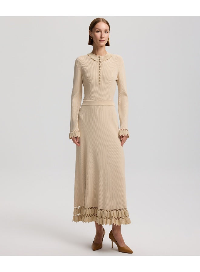 Ipekyol Flared Fit Contrast Hem Knit Skirt - Image 1