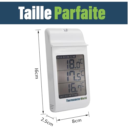 Thermometer World Digital Greenhouse Thermometer for Monitoring Maximum and Minimum Temperatures - High Low Thermometer for Recording Max and Min Temperatures Garage Greenhouse Accessories Indoor Outdoor - Image 3
