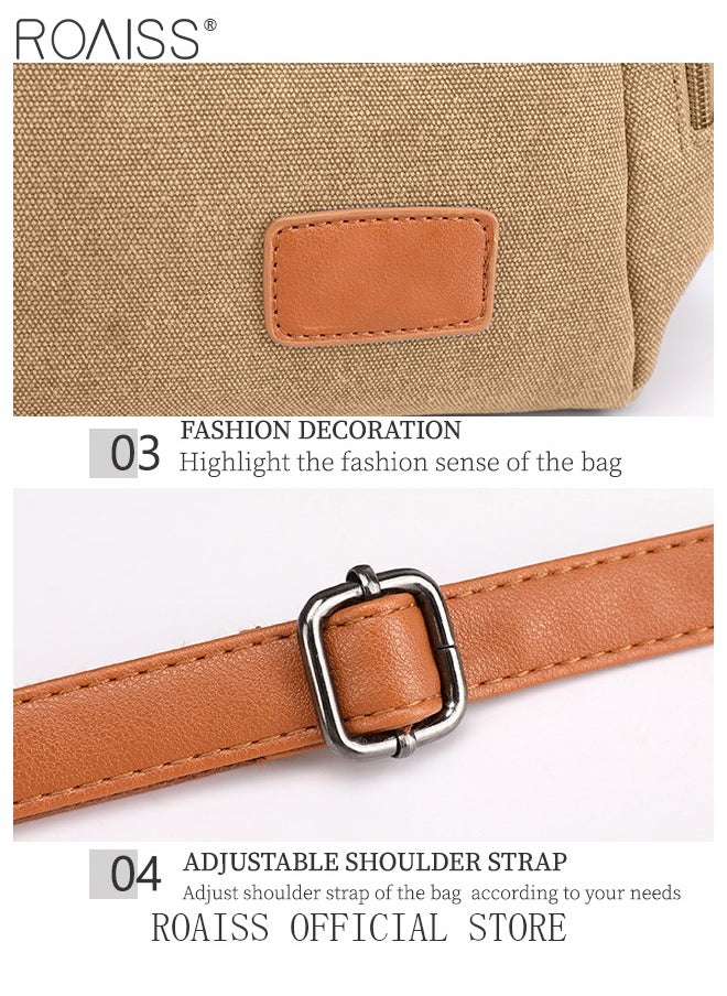 Large Capacity Shoulder Tote Bag Casual Canvas Handbag Crossbody with Long Strap Multi Pocket for Young Women Teenagers School Shopping - pzsku/Z76CA0FCE4A91D0CA2836Z/45/_/1736416493/869887ee-7521-4241-8d6b-c23a15a4f666