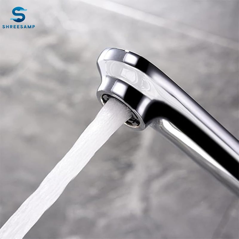 SHREESAMP Shower Mixer Chrome Cloakroom Kitchen Faucet Single Hole 360 Degree Rotation Swivel Sink Basin Faucet Cold and Hot Water Mixer Tap Faucet Stainless Steel Basin Tap for Kitchen Bathroom - Image 3