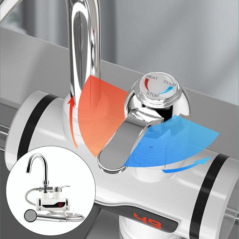 klarako Tankless Electric Water Heater with Temperature Display, Shower Heater Water Heating Tap for Home and Bathroom Facilities  with Shower Lateral - Image 5