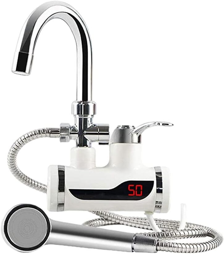 klarako Tankless Electric Water Heater with Temperature Display, Shower Heater Water Heating Tap for Home and Bathroom Facilities  with Shower Lateral - Image 1