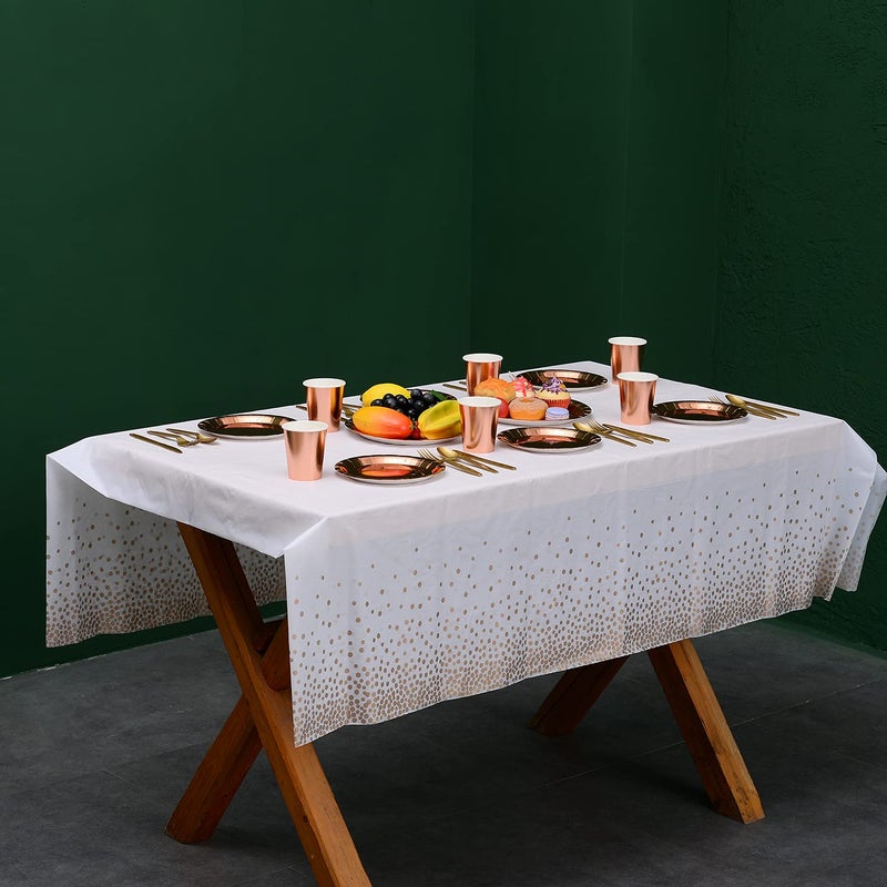 YAOSHENG 201 Rose Gold Party Supplies - Rose Gold Paper Plates & Napkins Cups Silverware Serves 25 Sets for Wedding Bridal Shower Engagement Birthday Parties.(Rose gold) - Image 5