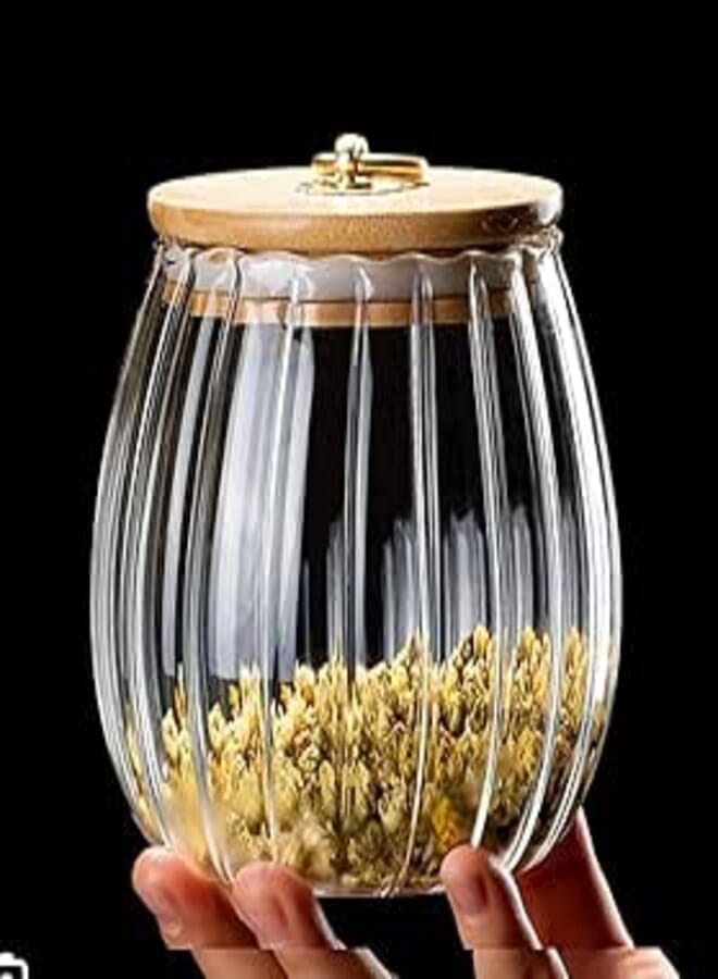 Generic Glass Storage Jar with Wooden Lid, .A2