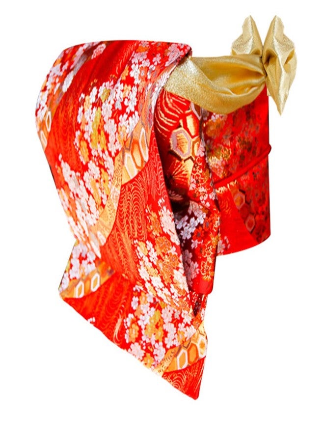CAMDOM Women's Japanese Kimono Taikoor Box Knot Obi Belt 4 Pcs Vintage Jacquard Cotton Waistband Yukata Robe Accessories - Image 1