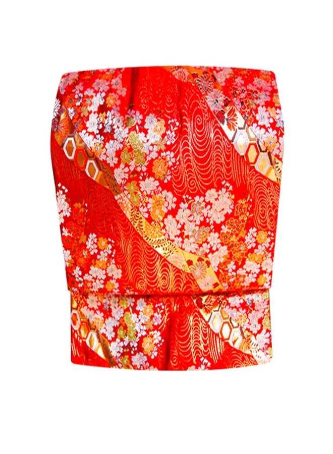 CAMDOM Women's Japanese Kimono Taikoor Box Knot Obi Belt 4 Pcs Vintage Jacquard Cotton Waistband Yukata Robe Accessories - Image 5