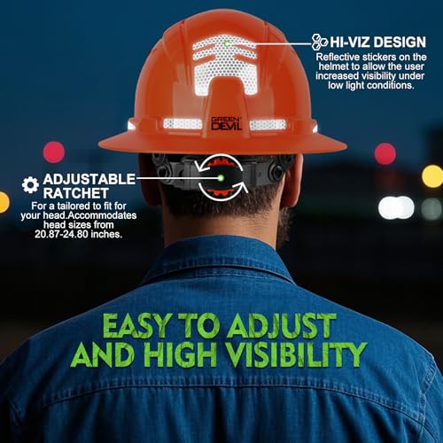 GREEN DEVIL Matrix Full Brim Hard Hat Vented Construction Safety Helmet OSHA Approved Cascos De Construccion Work Hardhat for Men&Women - Image 3