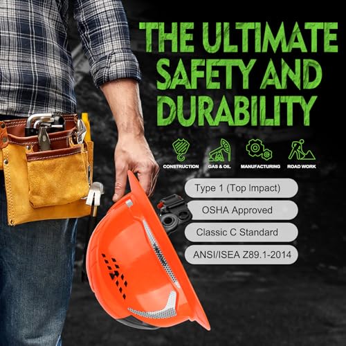 GREEN DEVIL Matrix Full Brim Hard Hat Vented Construction Safety Helmet OSHA Approved Cascos De Construccion Work Hardhat for Men&Women - Image 5