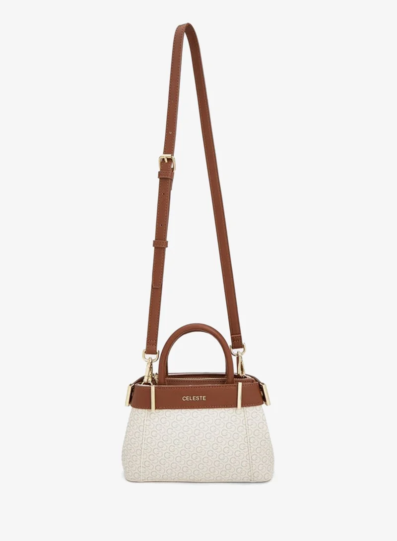 سيليست Textured Satchel Bag With Detachable Strap