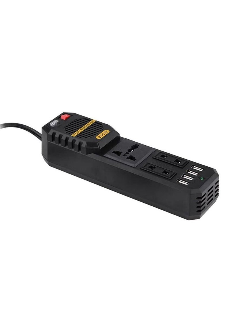 Crony 200W Power Inverter, DC 12V to AC 220V Car Power Inverter with 4 USB Port Cigarette Lighter - Image 2