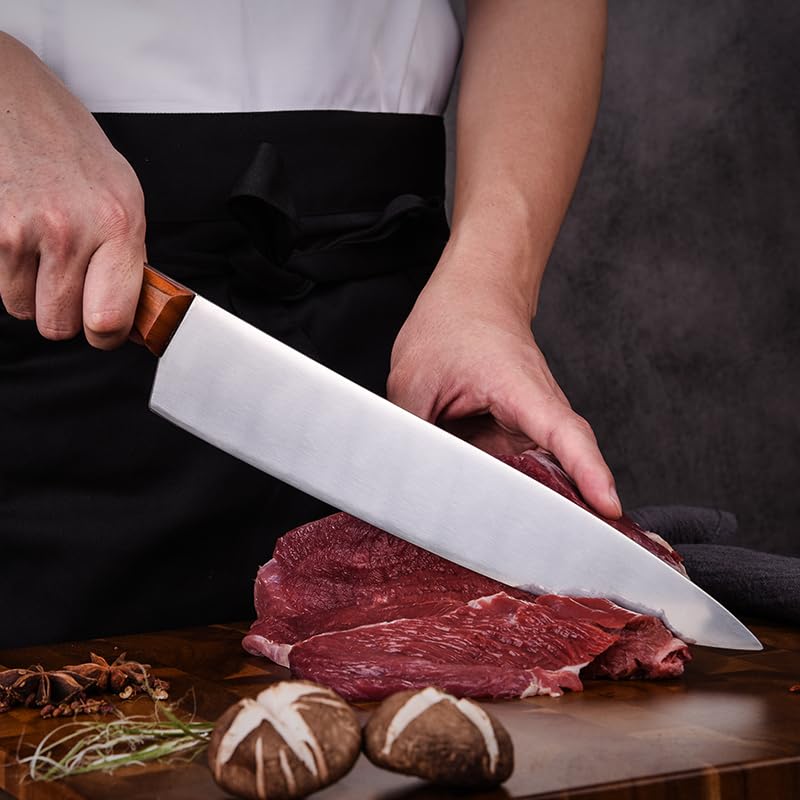 Captoola 11 Inch Professional Knife Set Wood Handle Super Sharp Knife 9 Inch Bread Cutting Knife Set of 2 - Image 4