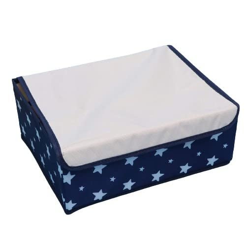Bluwings 13 Grid Underwear Folding Storage Box Home Storage Kit Drawer Save Space Closet Organizers with Lid for Wardrobe Blue Star - Image 4