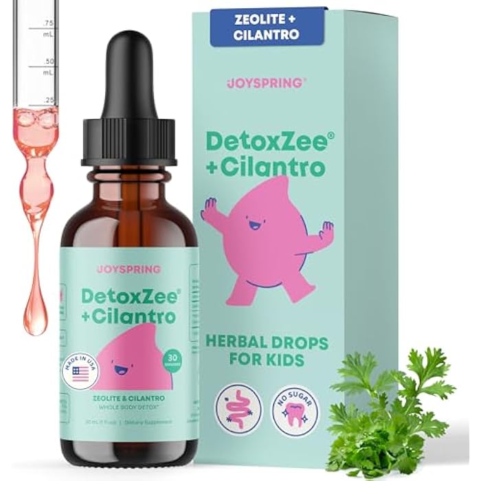 JoySpring DetoxZee Cilantro Drops for Kids - Natural Detox Support with Zeolite & Cilantro Extract - Gentle Whole-Body Cleanse for Children & Toddlers - Kid-Friendly Liquid Detox, 30 Servings - Image 1