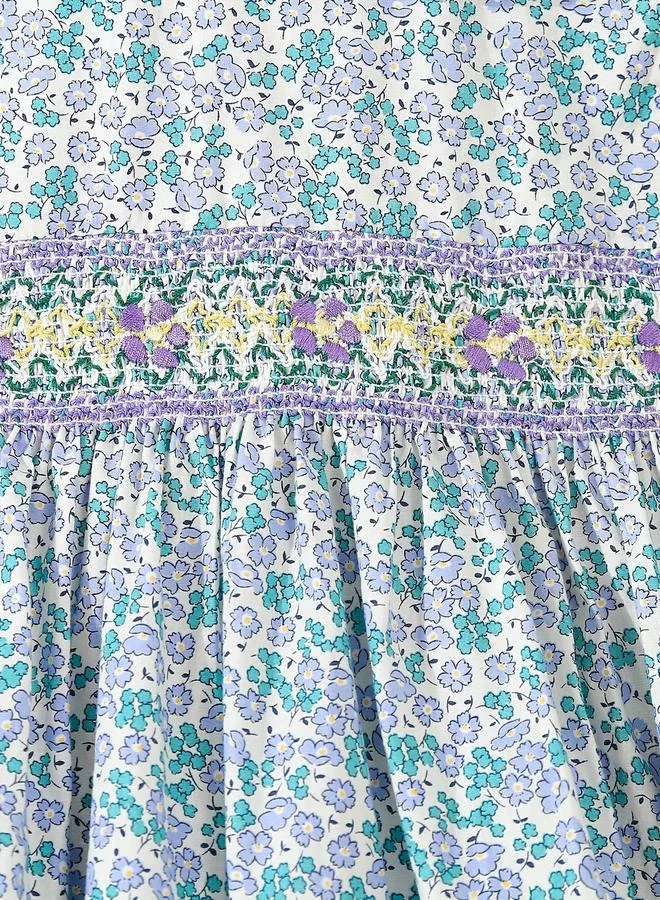 تايك تو Take Two Girls Blue Peter Pan Collar Smocked Dress