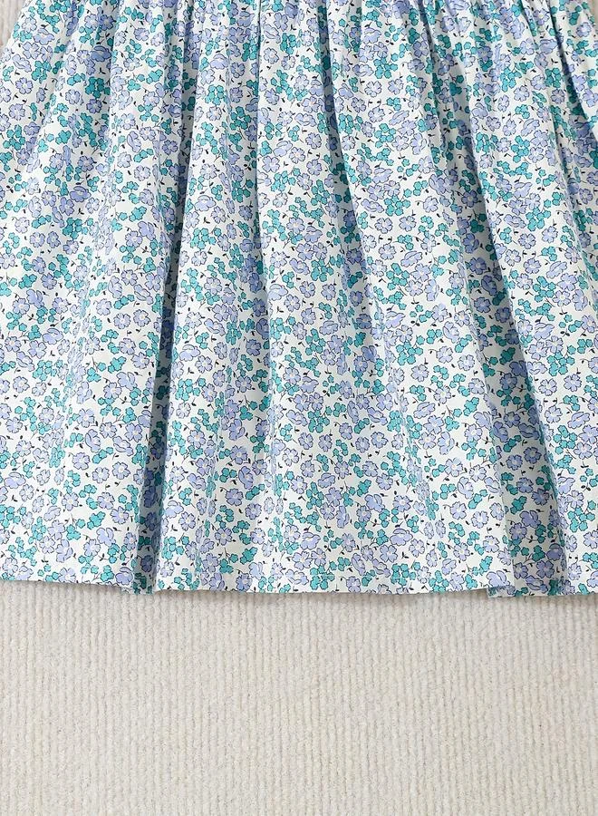 تايك تو Take Two Girls Blue Peter Pan Collar Smocked Dress