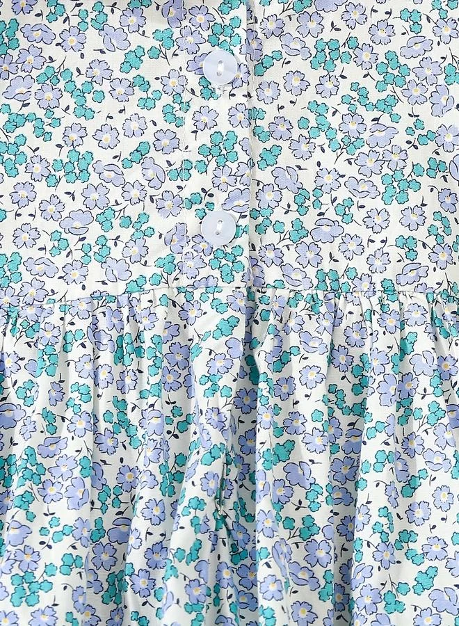 تايك تو Take Two Girls Blue Peter Pan Collar Smocked Dress