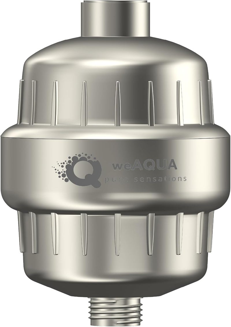 WEAQUA Heavy Duty NO BS Shower Filter – 99% Removal for Hard Water, Chlorine, Fluoride, Heavy Metals, Micro-life, Organics and More (Brushed Nickel) - Image 1