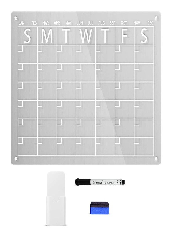 oddpod™ A3 Magnetic Acrylic Monthly Planner/Transparent Calendar & Organisation Board for Refrigerator with Marker, Duster & Magnetic Holder - Image 1