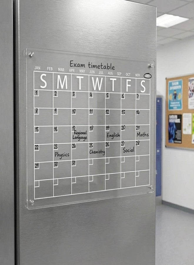 oddpod™ A3 Magnetic Acrylic Monthly Planner/Transparent Calendar & Organisation Board for Refrigerator with Marker, Duster & Magnetic Holder - Image 2
