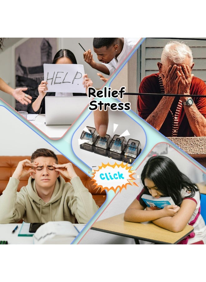 لعبة مُرَكِّبَة لوحة المفاتيح، سلسلة مفاتيح لوحة المفاتيح 4 في 1، ألعاب النقر بزر تخفيف التوتر، هدايا للضغط النفسي (بيضاء) - Image 5