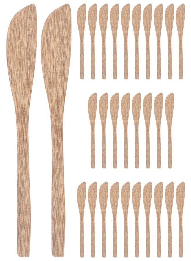 INOOMP 30Pcs Wooden Butter Spreaders Wood Cheese Peanut Jelly Jam Sandwich Cream Spreader Breakfast Dessert Condiment Spatula Spatulas for Kitchen Baking Tool - Image 1