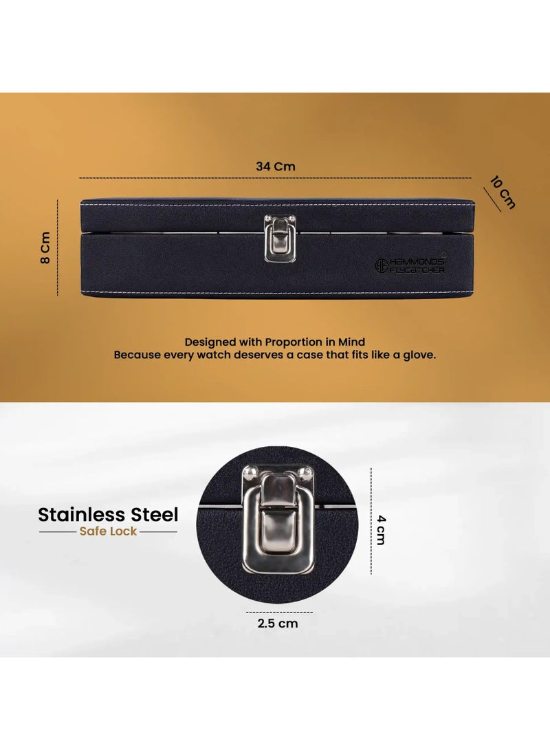 HAMMONDS FLYCATCHER Premium Vegan Leather Men's and Women's Watch Box/Organiser with Glass Window, Gift Ready Luxury Watches Display Case for Collectors - Image 5