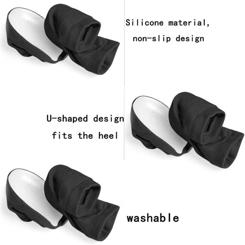 Invisible silicone height increasing insole, semi cushioned heel height increasing pad   black - Image 2