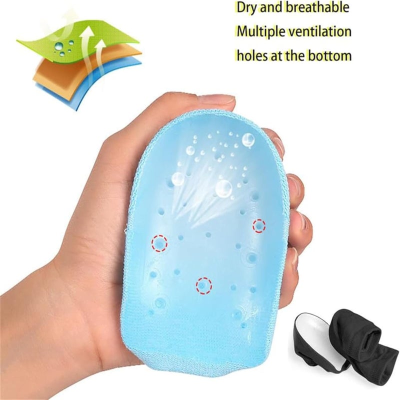 Invisible silicone height increasing insole, semi cushioned heel height increasing pad   black - Image 3