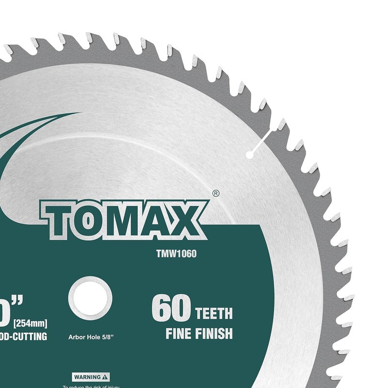 TOMAX 10-Inch 60 Tooth ATB Fine Finish Saw Blade with 5/8-Inch Arbor - Image 4