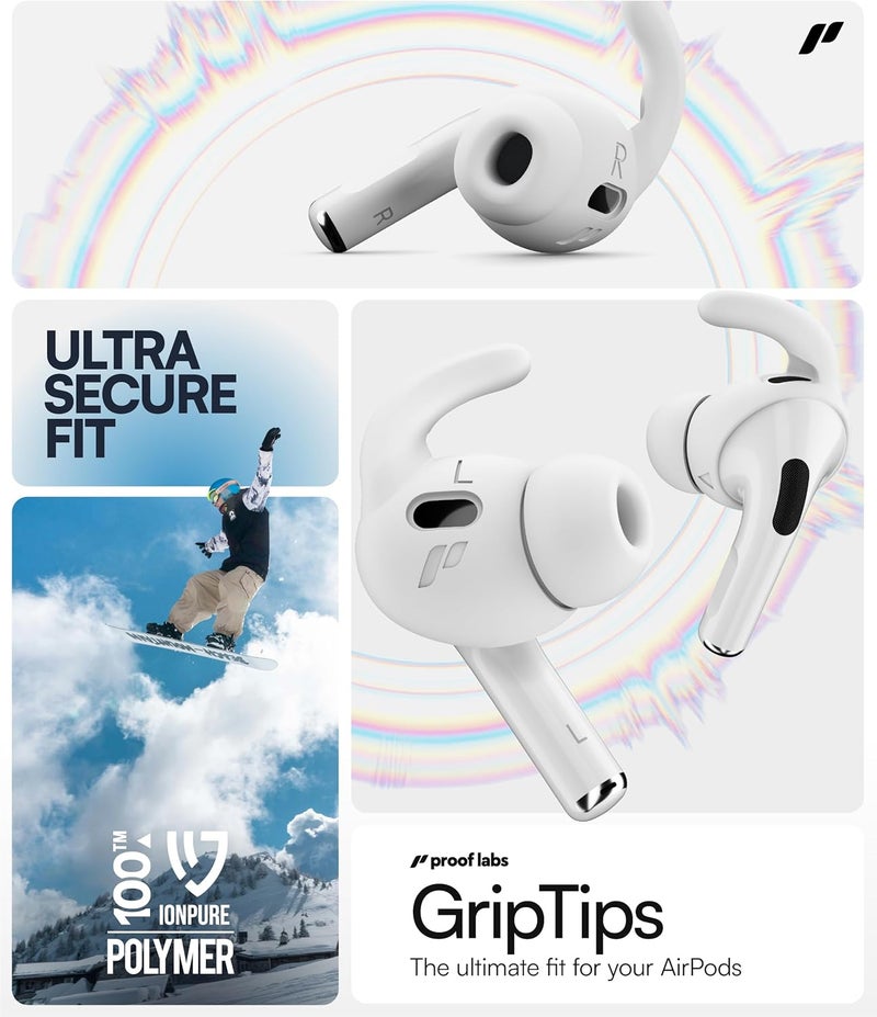 Proof Labs بروف لابس 4 أزواج من أغطية خطاف الأذن لـ AirPods Pro 2 [مع حقيبة تخزين إضافية] ملحقات متوافقة مع Apple AirPods Pro الجيل الثاني - Image 4